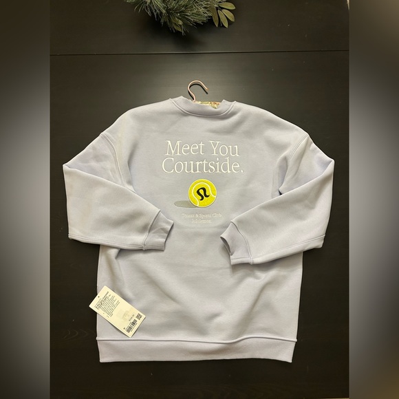 Lululemon Serene Blue Sweatshirt Big Cozy Oversized Pullover Tennis medium - Picture 12 of 17